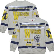 Mitchell & Ness Men's Mitchell & Ness Heather Gray Michigan Wolverines All Over Print Sweatshirt