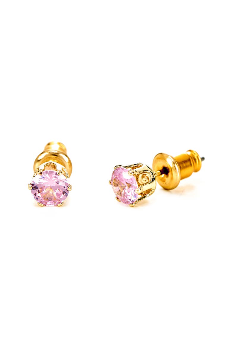 Cubic Zirconia Pendant Necklace & Stud Earrings Set, Alternate, color, METALLIC GOLD