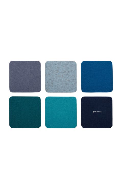 Bierfilzl Merino Wool Square Coaster Multi 6 Pack