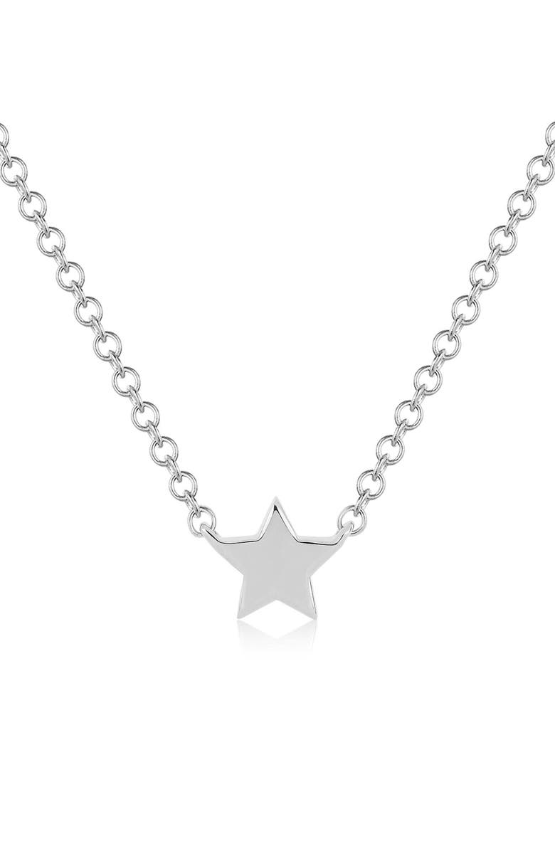EF Collection Baby Star Pendant Necklace, Main, color, White Gold