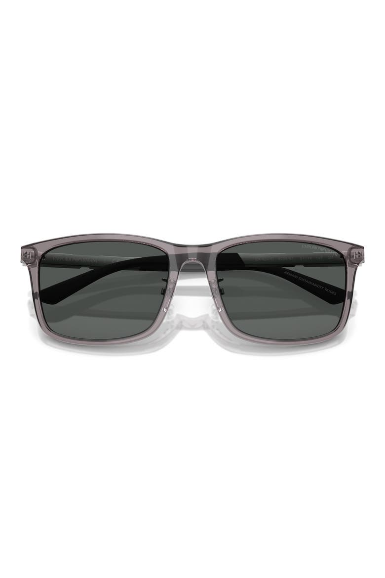 57mm Square Sunglasses, Alternate, color, SHINY GREY / DARK GREY