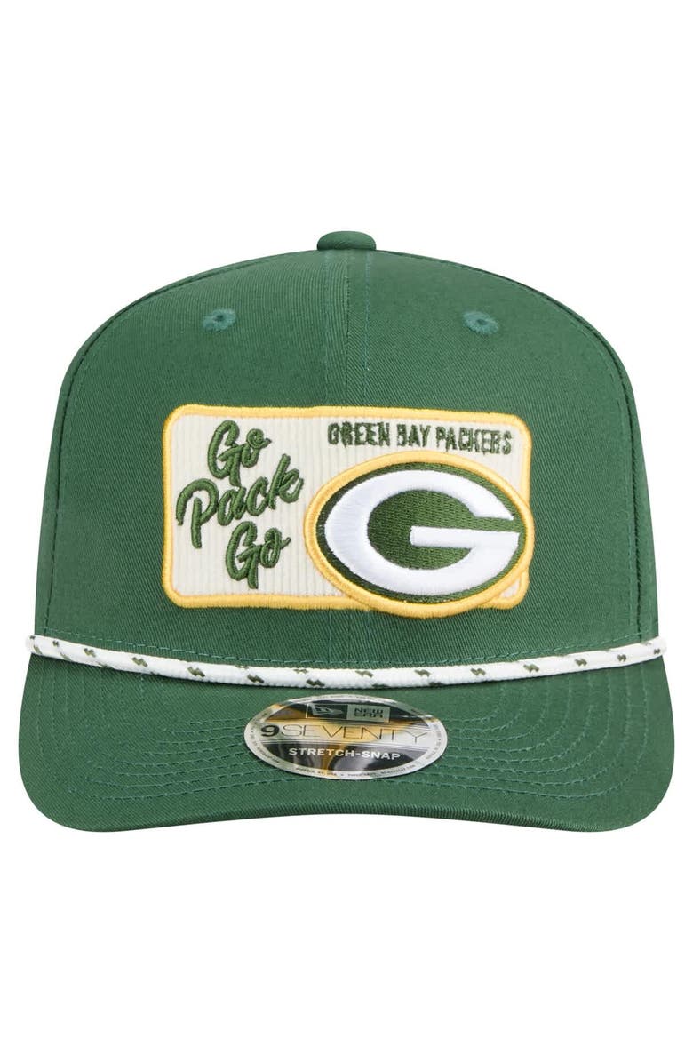 New Era Men's New Era Green Green Bay Packers Chant 9SEVENTY Stretch-Snap Hat, Alternate, color, 