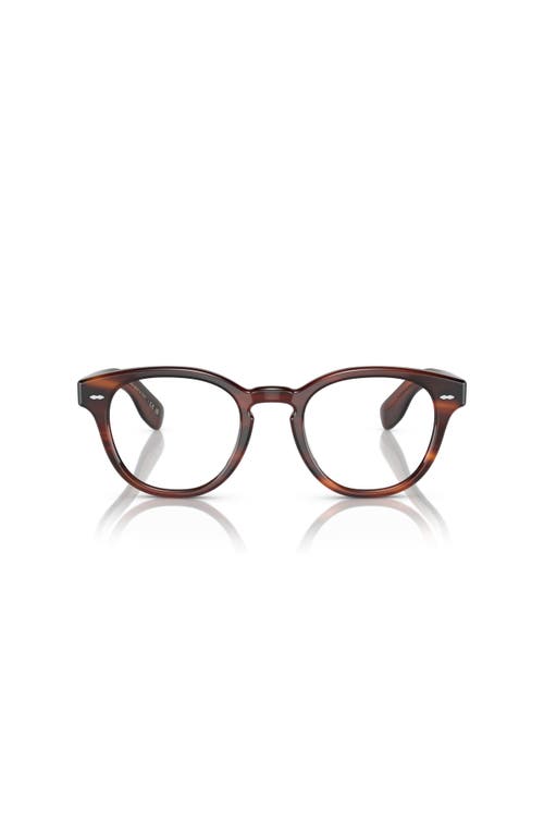 Oliver Peoples 48mm Round Optical Glasses In Brown