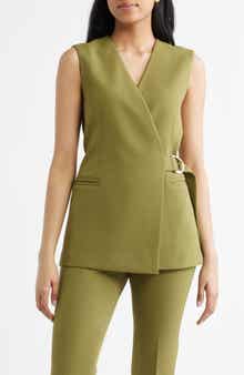 Longline Crepe Wrap Vest