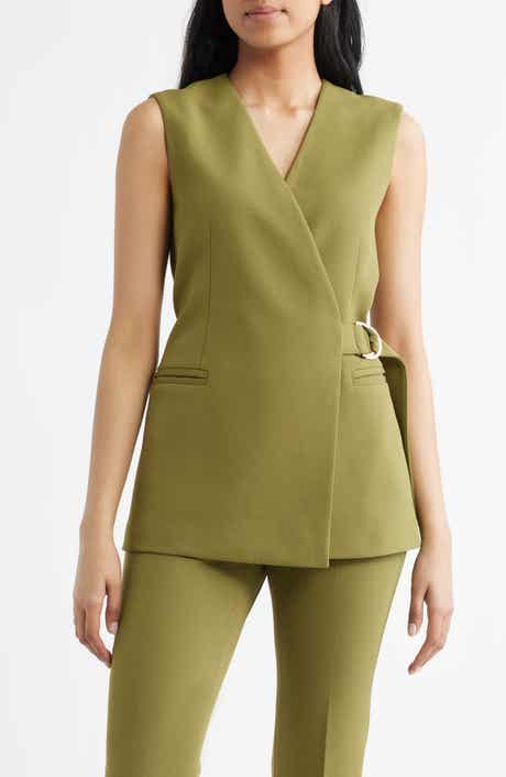 Longline Crepe Wrap Vest