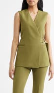 Anne Klein Longline Crepe Wrap Vest