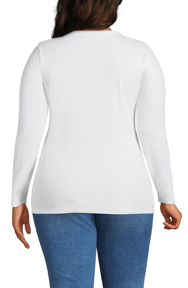 Lands' End Cotton Rib T-shirt, Alternate, color, White
