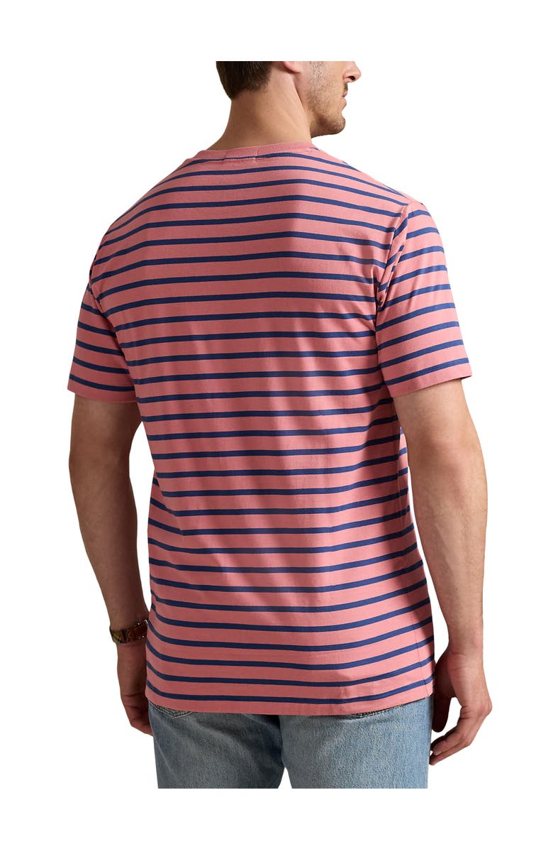 Polo Ralph Lauren Big & Tall Striped Jersey Crewneck T-Shirt, Alternate, color, Dsrt Rse And Old Ryl