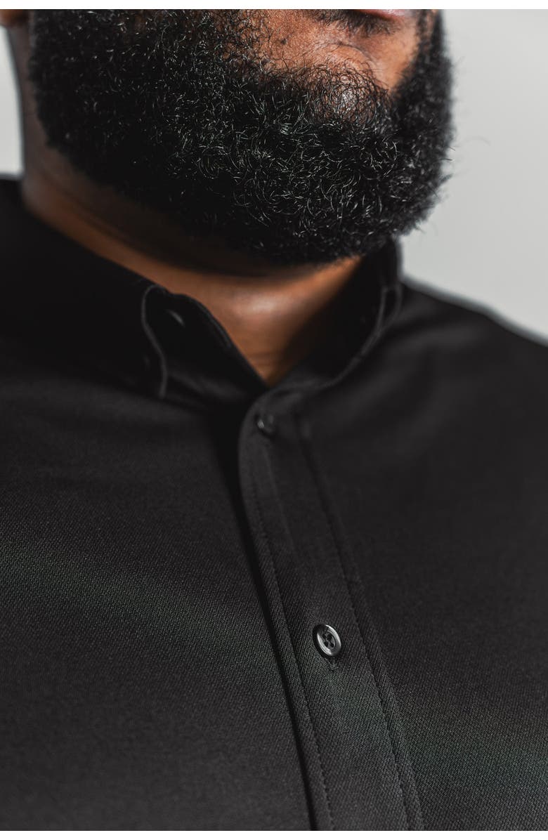 Regent Row Men’s Big and Tall Commuter Shirt, Long Sleeve Button Down, Tailored Fit, Spread Collar, Performance Fabric, Stylish & Casual Breathable Shirt, Alternate, color, Black