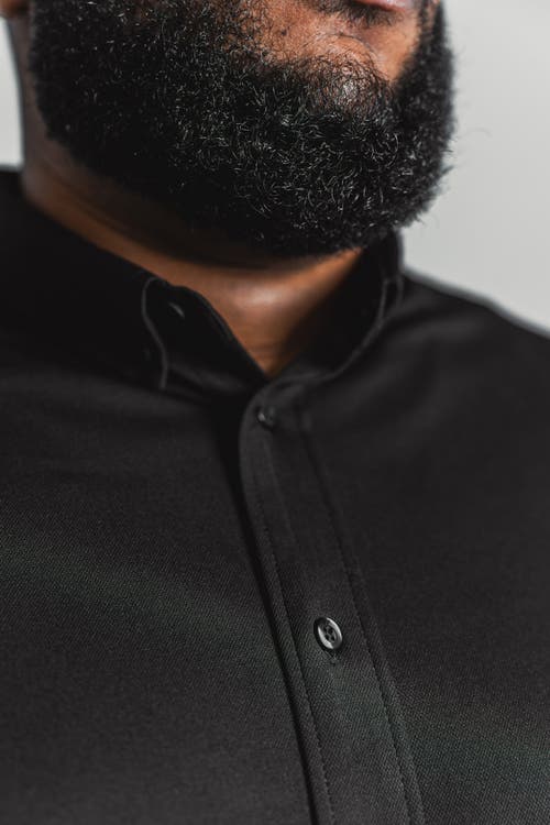 Regent Row Big And Tall Commuter Shirt Short Sleeve Button Down In Black