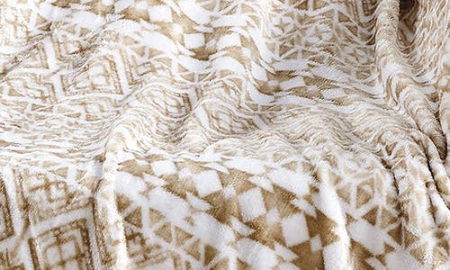 Luxury Home Tala Print Faux Shearling Throw Blanket
