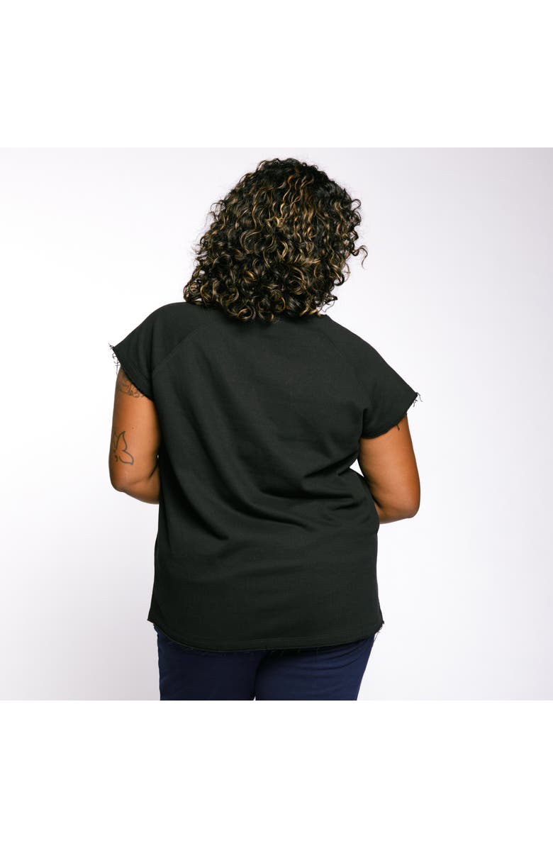 TomboyX French Terry Cut Off Crew, Alternate, color, Black