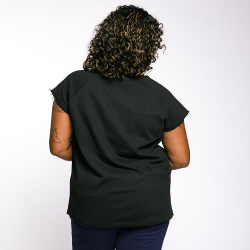 Tomboyx French Terry Cut Off Crew In Black