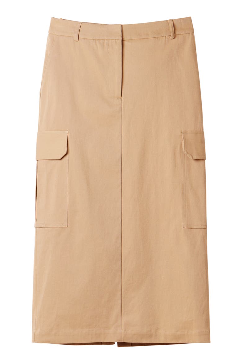 Cargo Midi Skirt, Alternate, color, KHAKI
