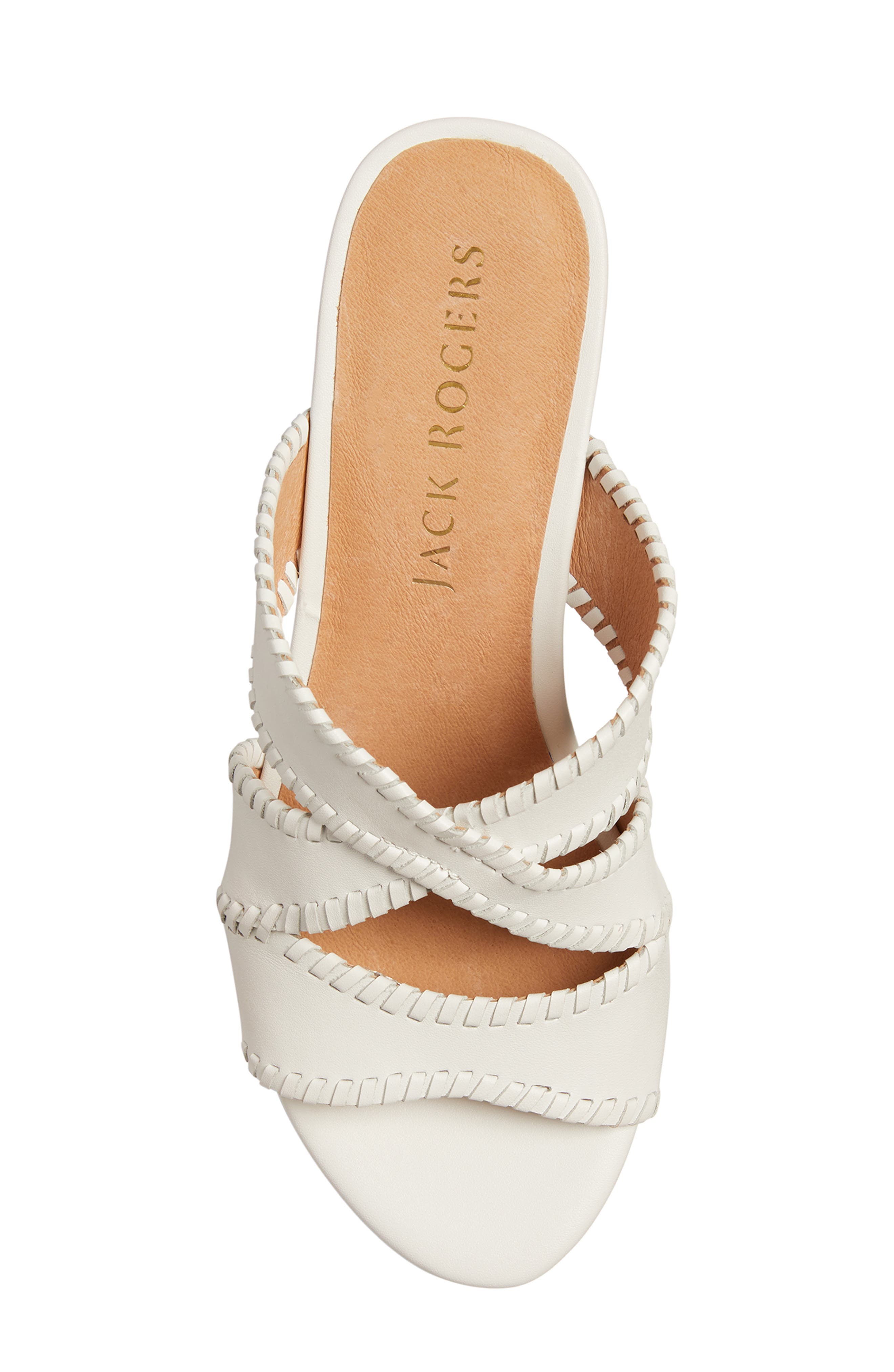 Jackie Wedge Sandal, Alternate, color, WHITE LEATHER