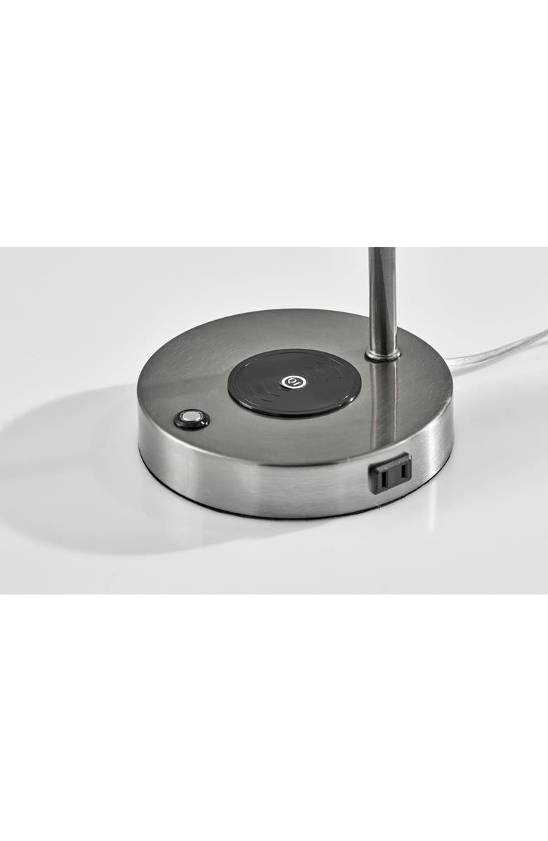 ADESSO LIGHTING DAX LED Wireless Charging Desk Lamp, Alternate, color, Brushed Steel