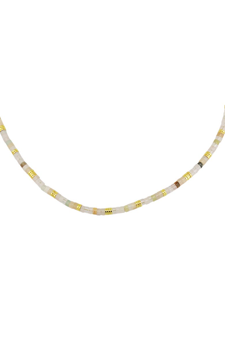 REBL Gender Inclusive Beaded Necklace, Alternate, color, Light Gray/Gold