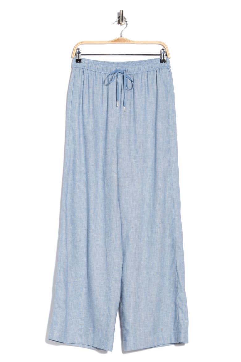 Free Flow Linen Blend Drawstring Pants, Alternate, color, CERULEAN BLUE