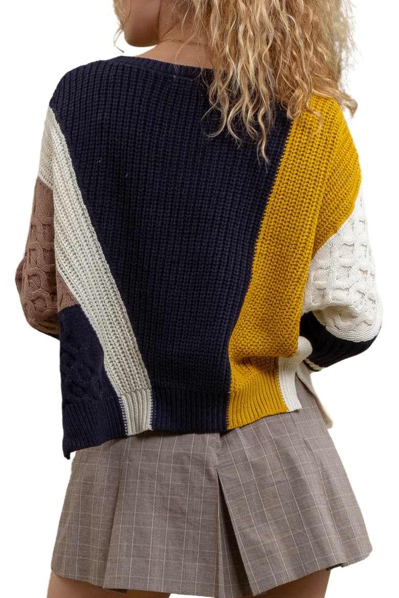 Colorblock Sweater, Alternate, color, NAVY MULTI