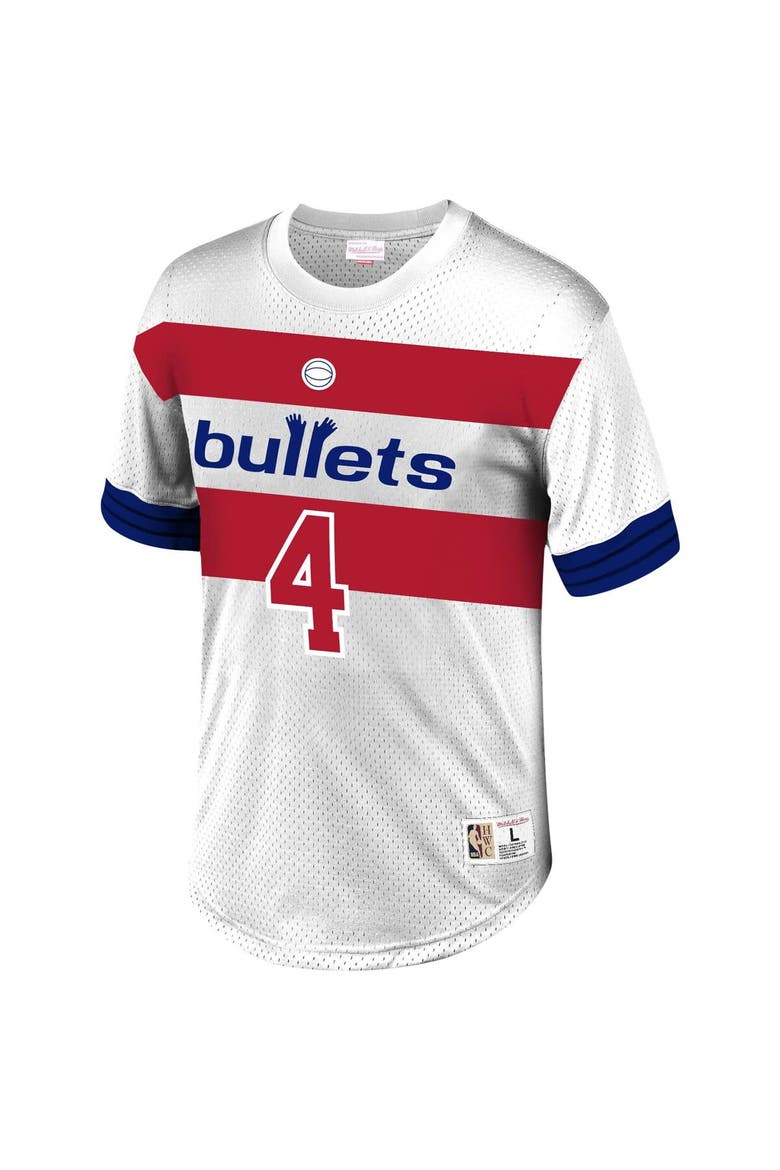 Men's Mitchell & Ness Chris Webber White Washington Bullets Mesh T-Shirt, Alternate, color, White