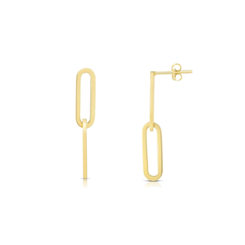 Double Link Paperclip Drop Earrings