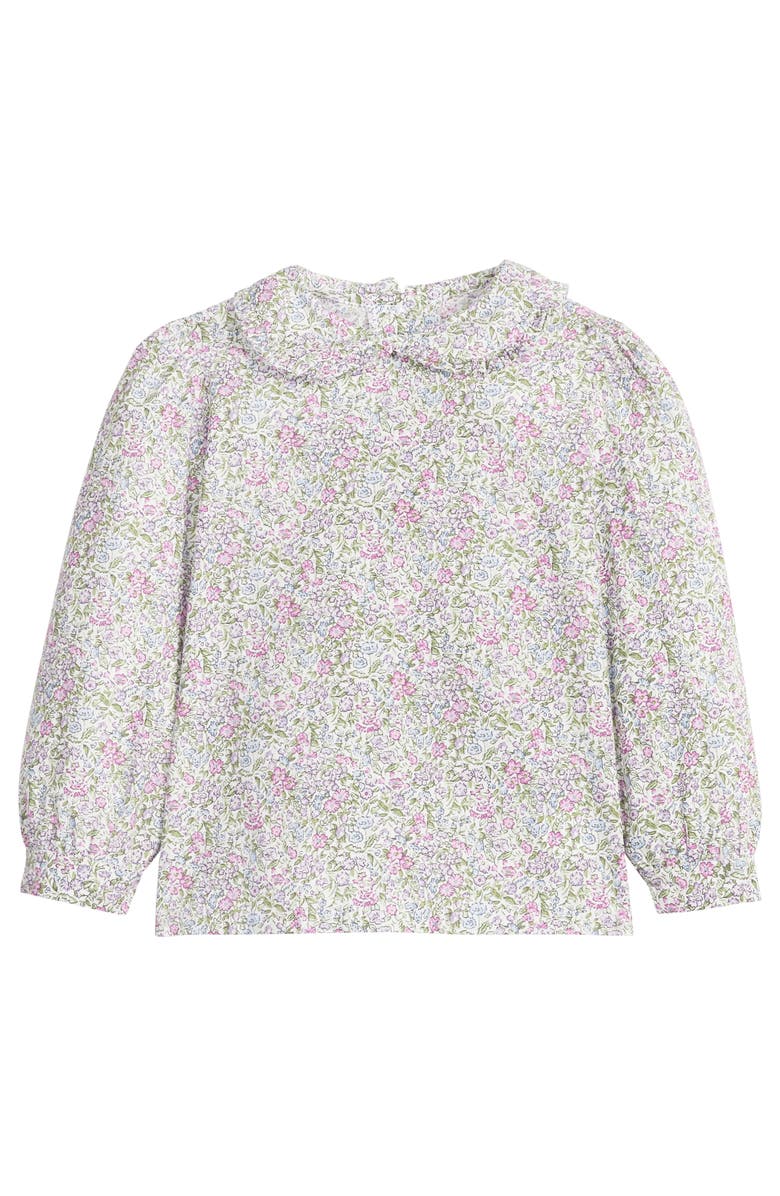 Little English Kids' Floral Ruffled Peter Pan Blouse, Main, color, Lavender Gables