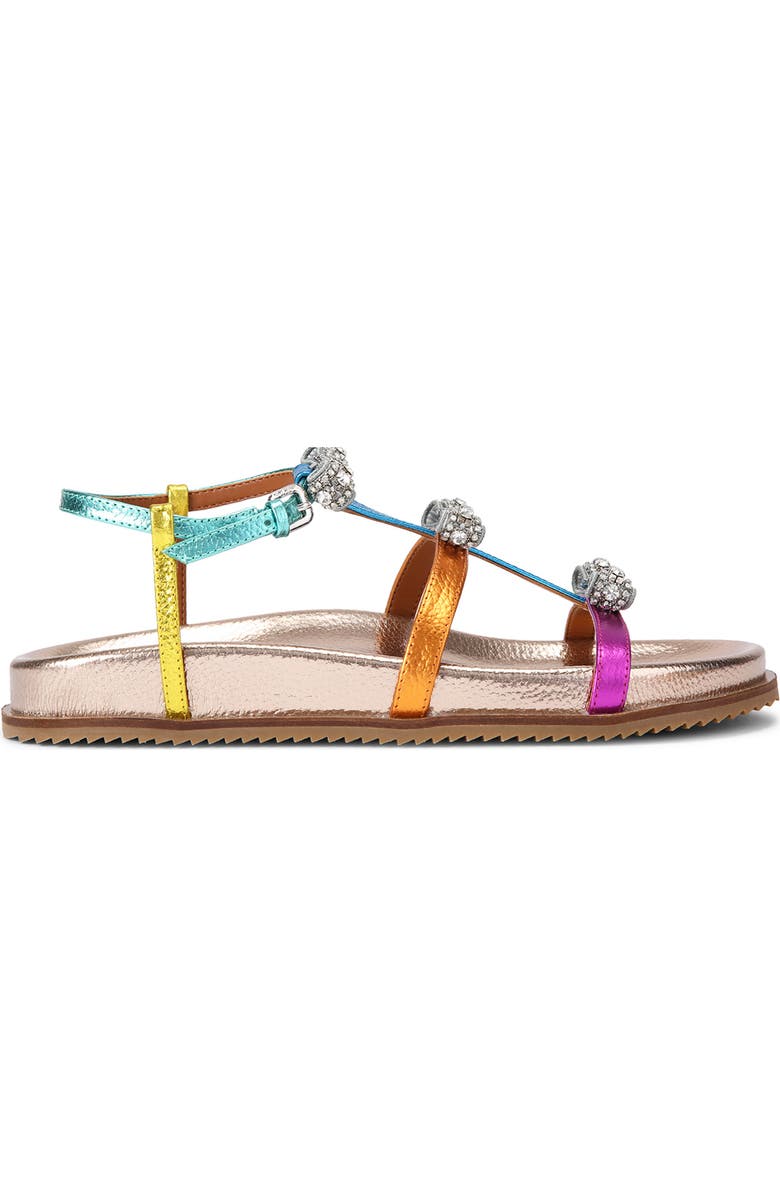 Kurt Geiger London Pierra Micro Bow Ankle Strap Sandal, Alternate, color, Metallic Multi