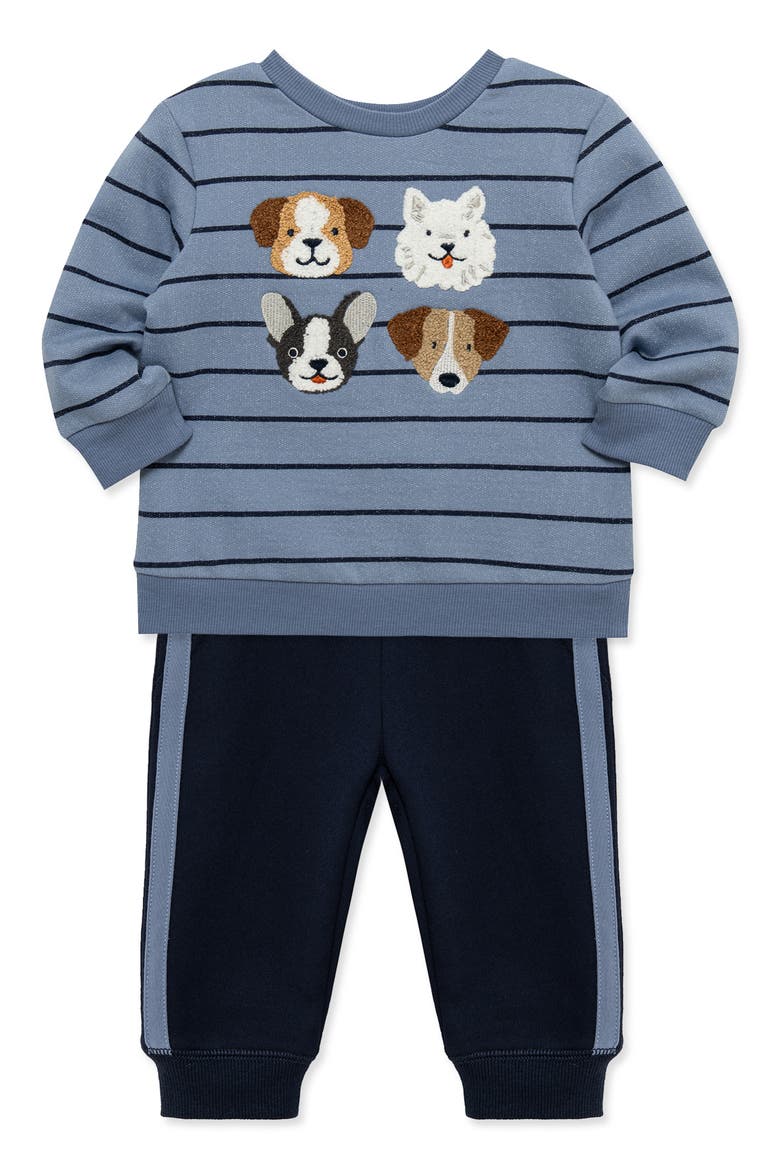 Puppy Sweatshirt & Joggers Set, Alternate, color, BLUE