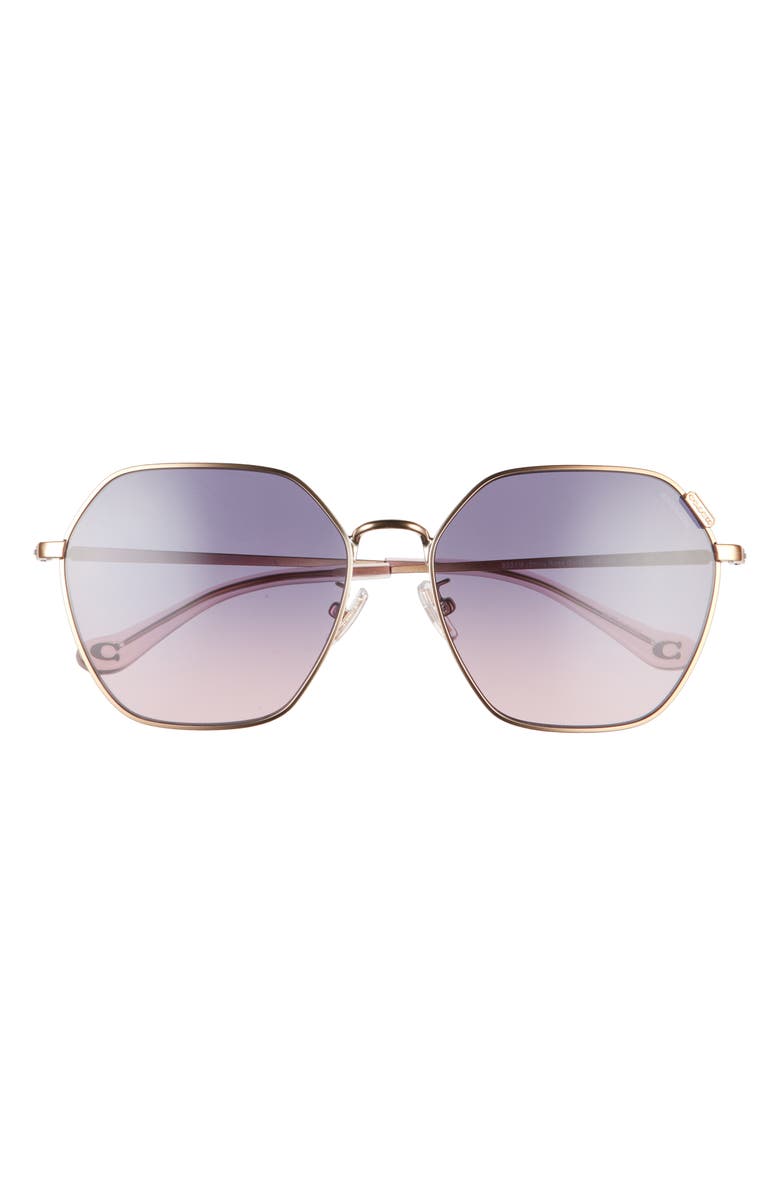 COACH 58mm Gradient Geometric Sunglasses, Main, color, 
