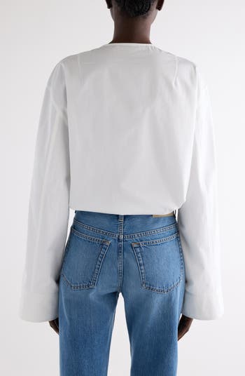 Utility Cotton Poplin Crop Shirt