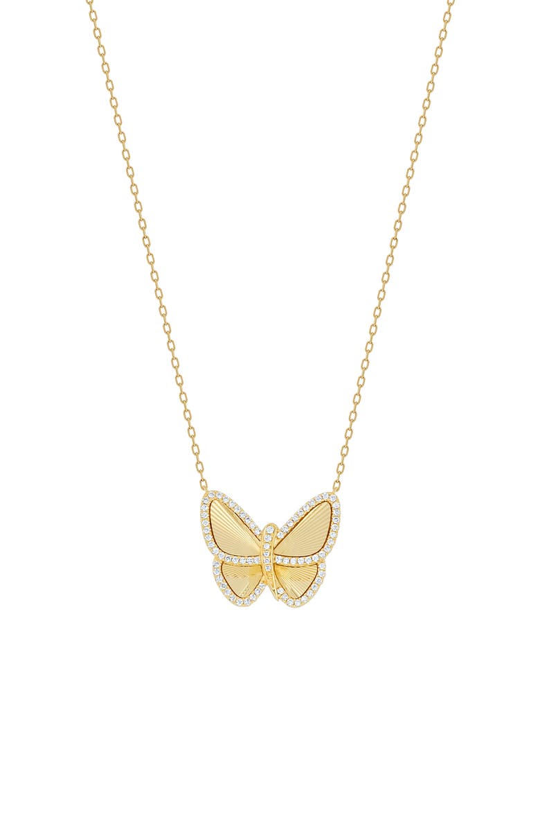 Bony Levy Icon Pavé Diamond Butterfly Pendant Necklace, Main, color, 18K Yellow Gold