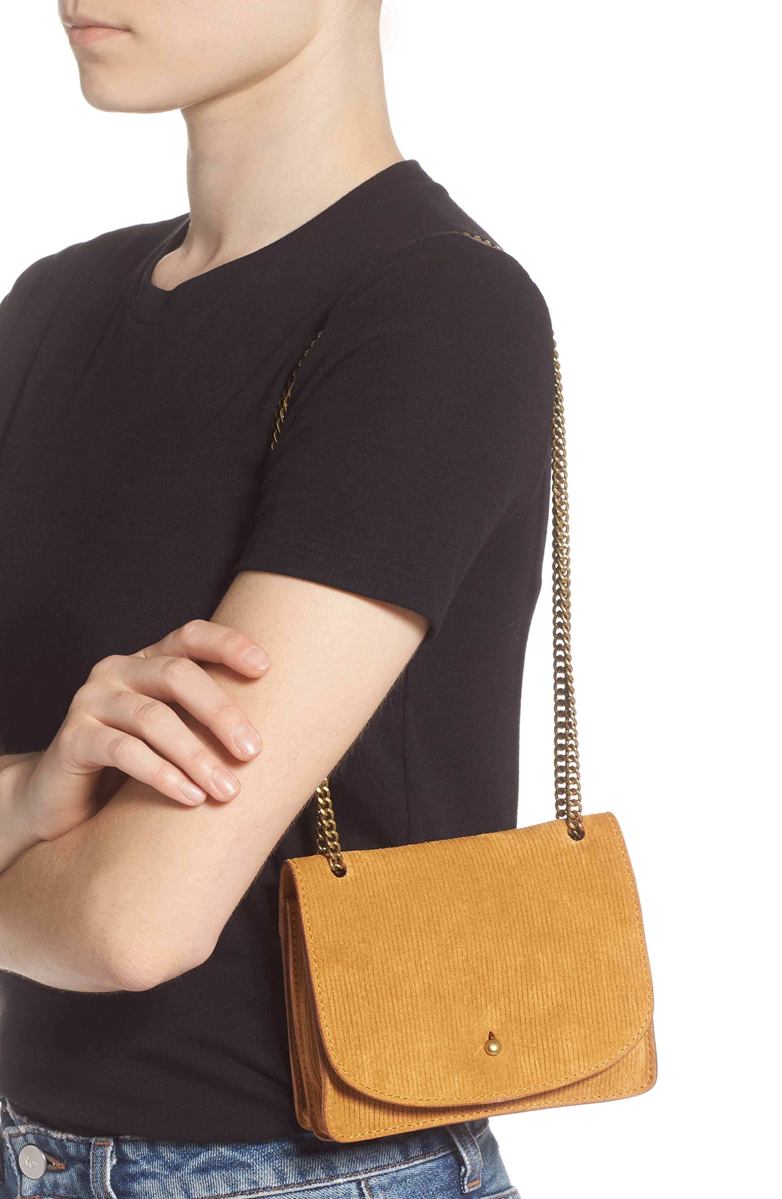 Madewell The Chain Corded Leather Crossbody Bag, Alternate, color, 