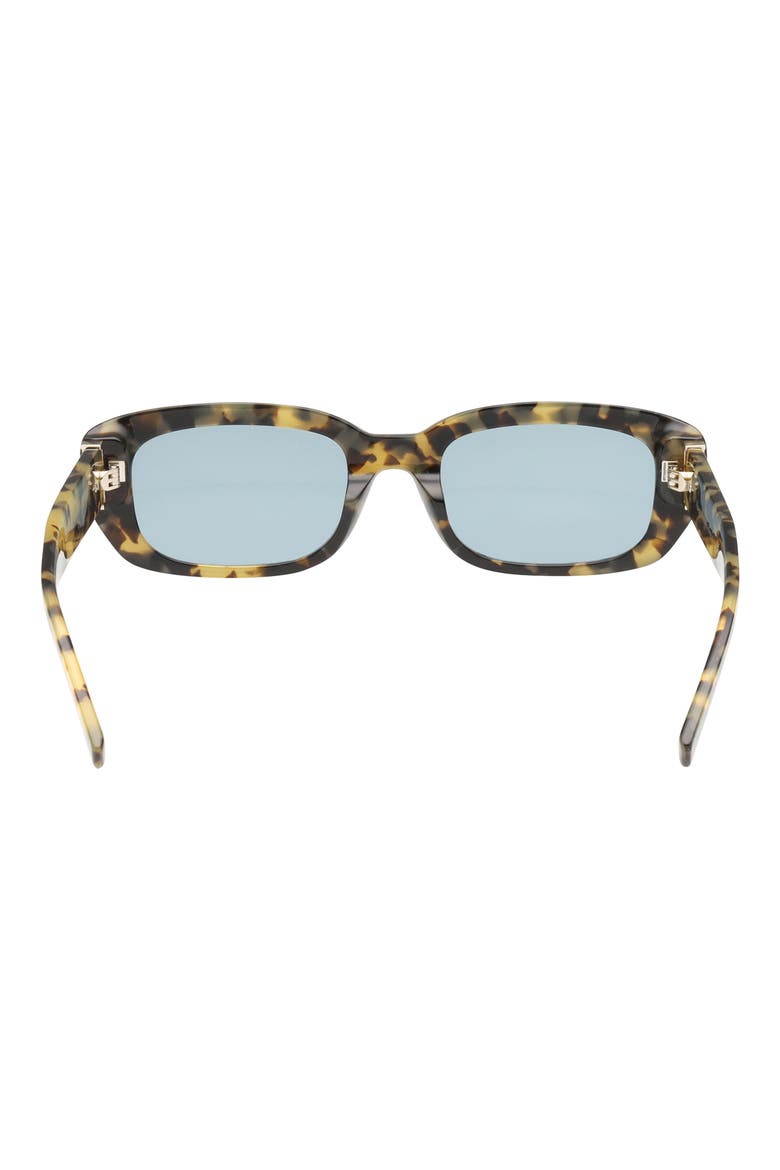 52mm Rectangular Sunglasses, Alternate, color, COLORED HAVANA / GREEN LENS
