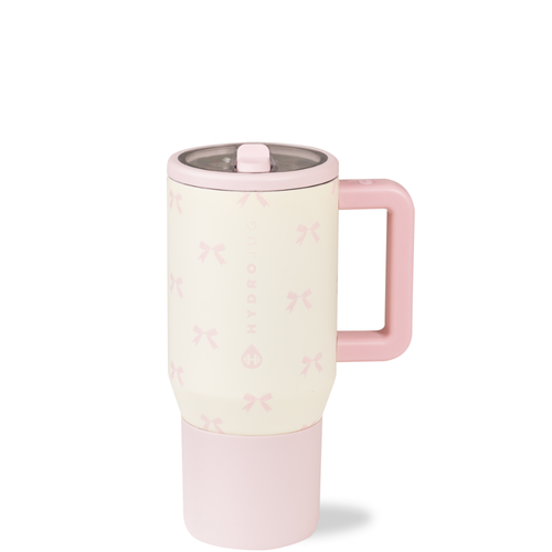 HydroJug Insulated Kids Water Bottle 20oz with Flip Straw & Handle - Leak-Proof & Durable in Bows  product