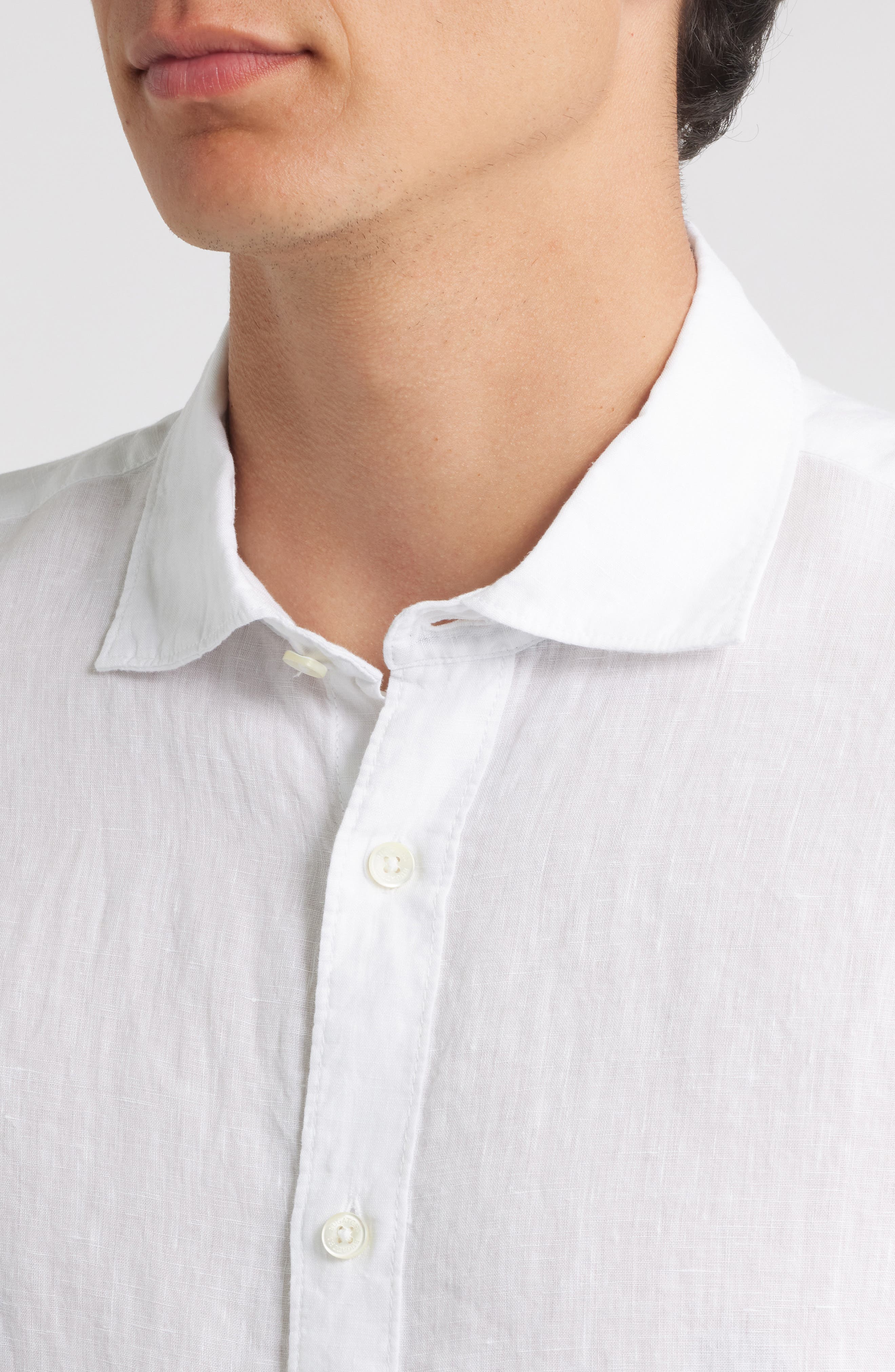Axel Shaped Fit Linen Button-Up Shirt - image 2