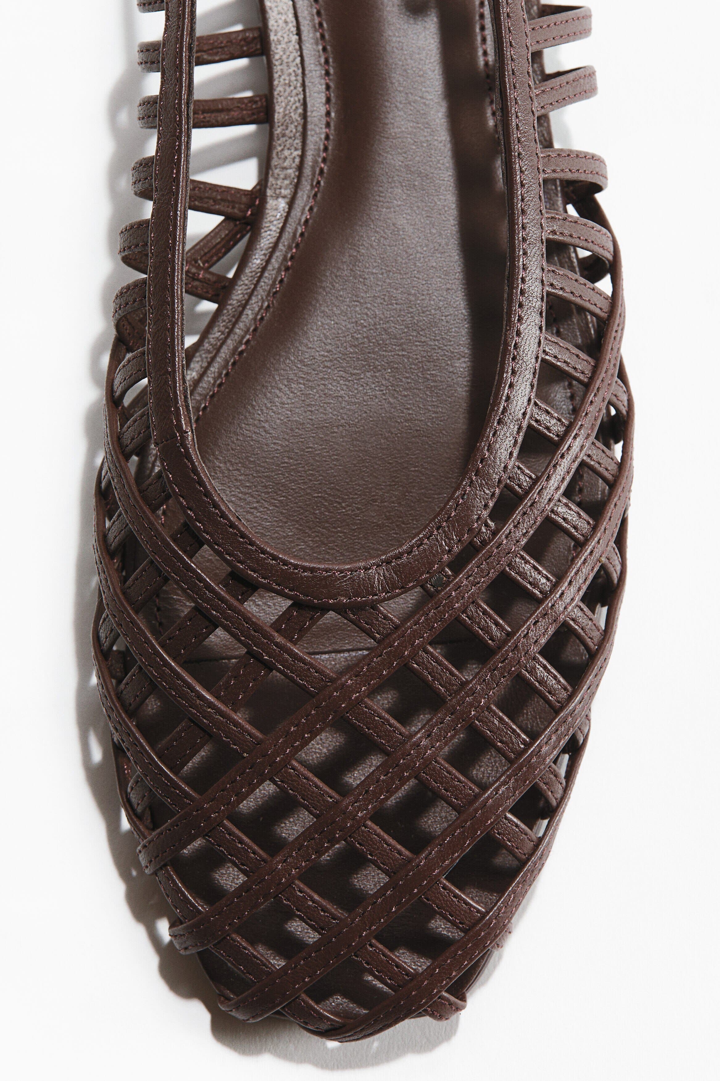 H&M Leather Slingbacks, Alternate, color, Dark Brown