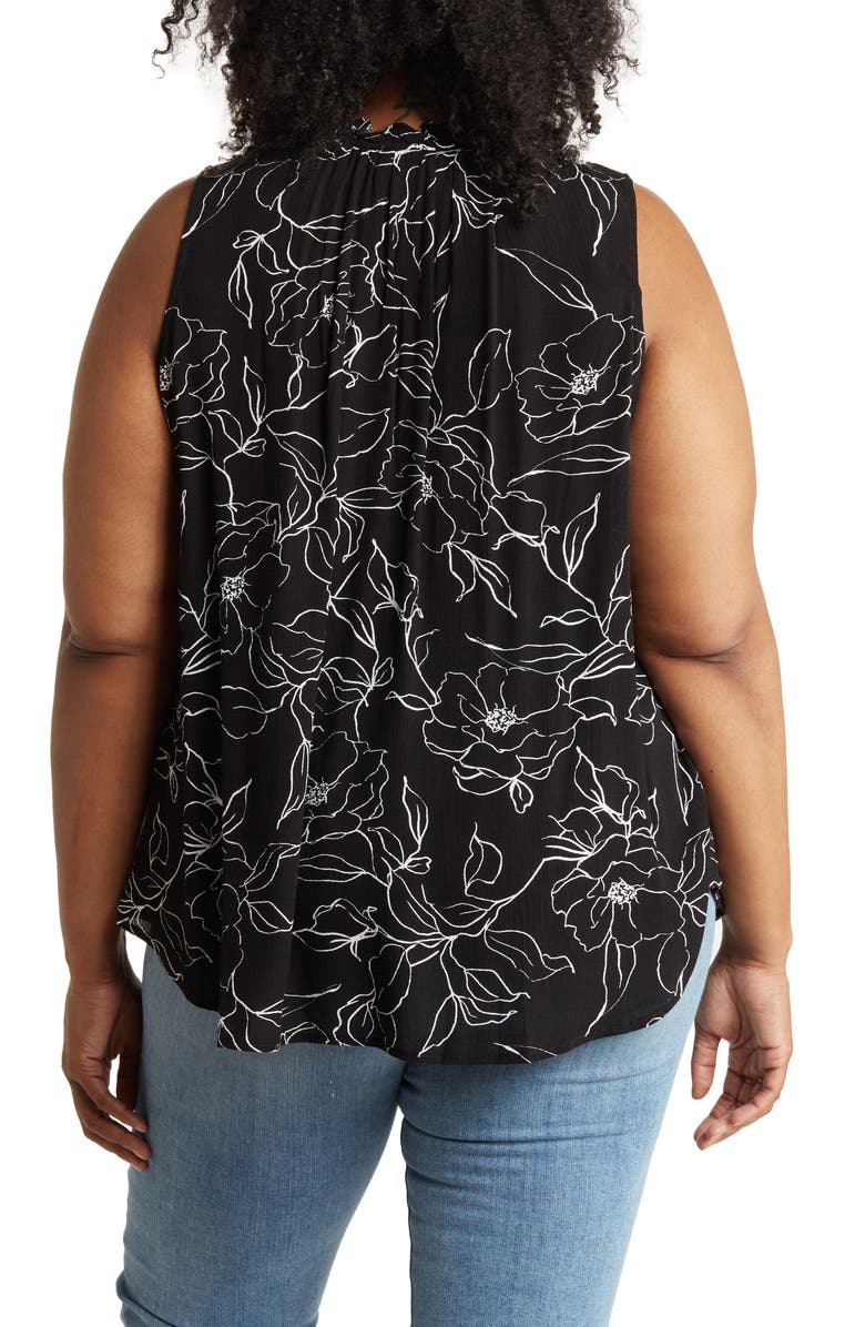 Bobeau Ruffle Spit Neck Sleeveless Top, Alternate, color, 