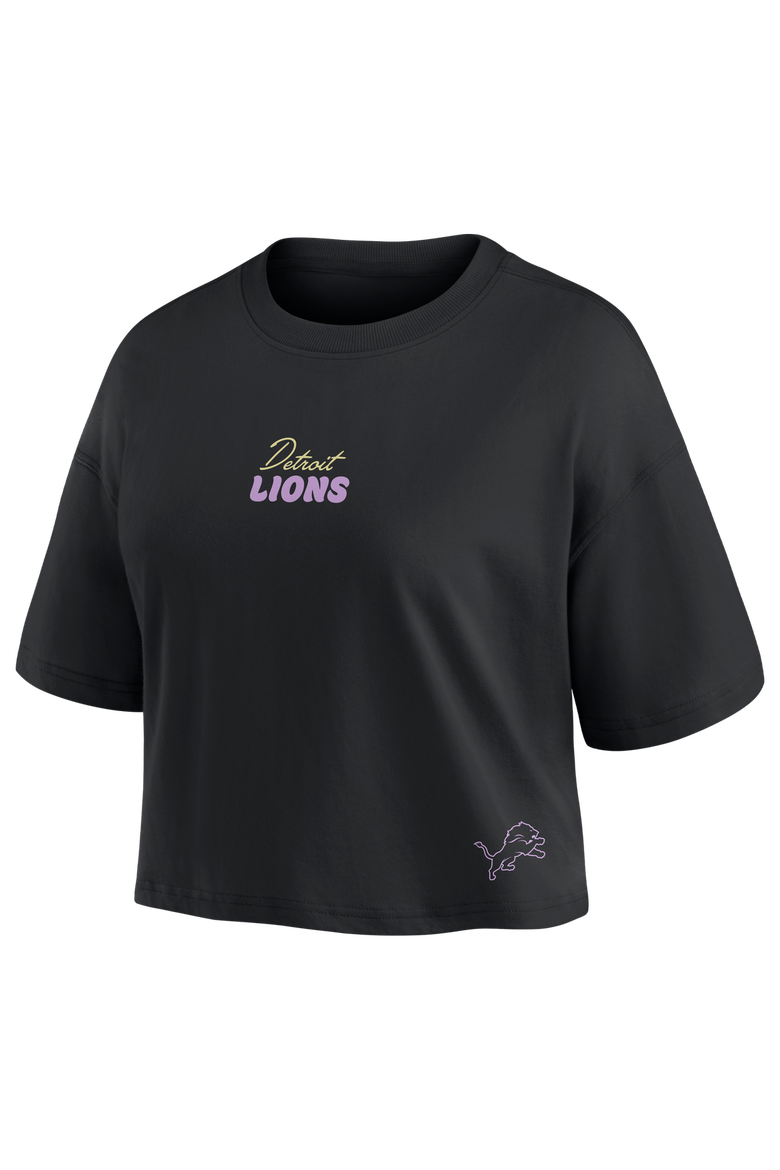 Women's Fanatics Aidan Hutchinson Black Detroit Lions Fashion Cropped T-Shirt, Alternate, color, Black