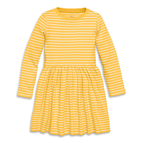 Kids Long Sleeve Rib Perfect Pocket Dress