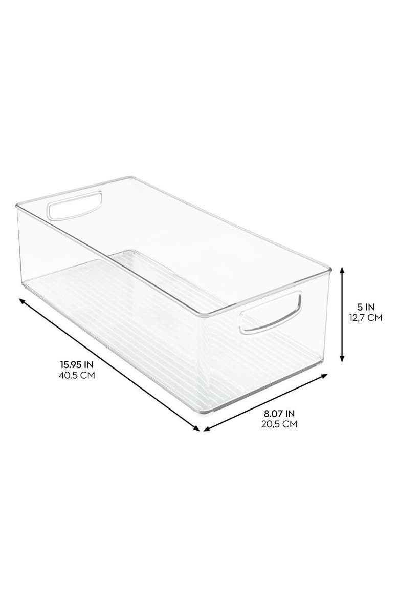 Linus Plastic Stackable Pantry Bin with Handles, Set of 4, Clear, Made in USA, Alternate, color, Set Of 4, Clear