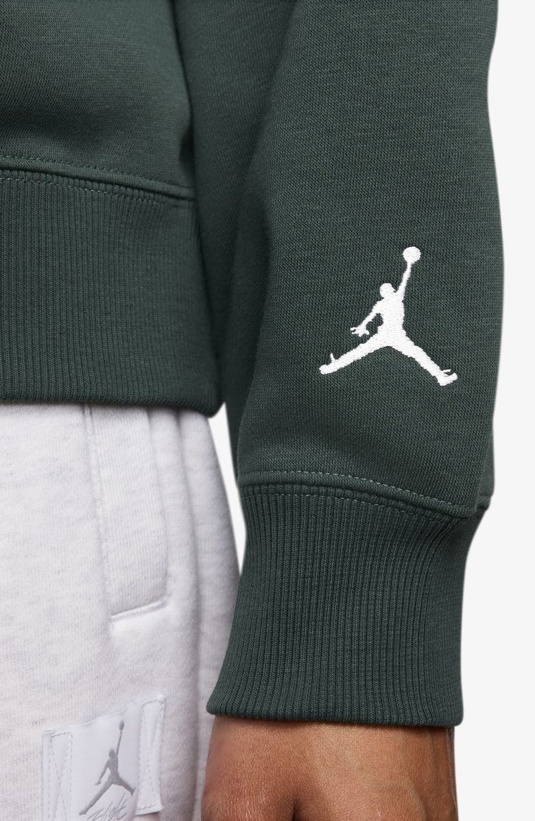 Jordan Brooklyn Fleece Sweatshirt, Alternate, color, Midnight Green/ Red/ White