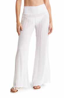 Elan Crochet Panel Cover-Up Pants
