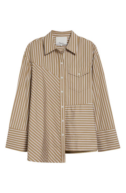 Stripe Asymmetric Shirt