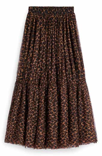 Boden Anna Leopard Print Tiered Tulle Maxi Skirt