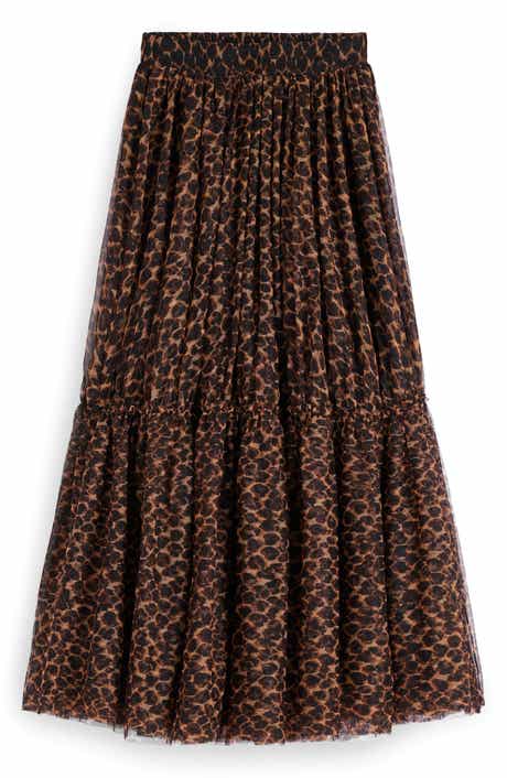 Boden Anna Leopard Print Tiered Tulle Maxi Skirt