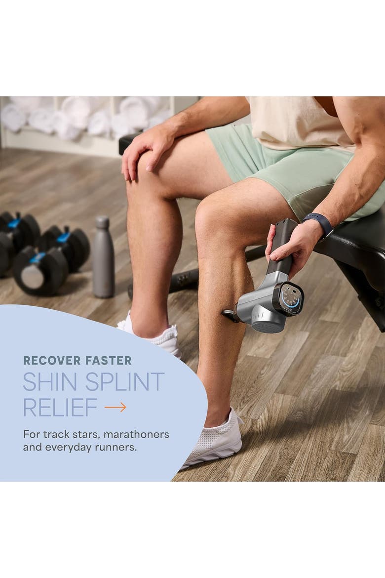 Sonic Massage Gun Percussion Muscle Massager with 8 Heads & 6 Speeds, Alternate, color, Silver