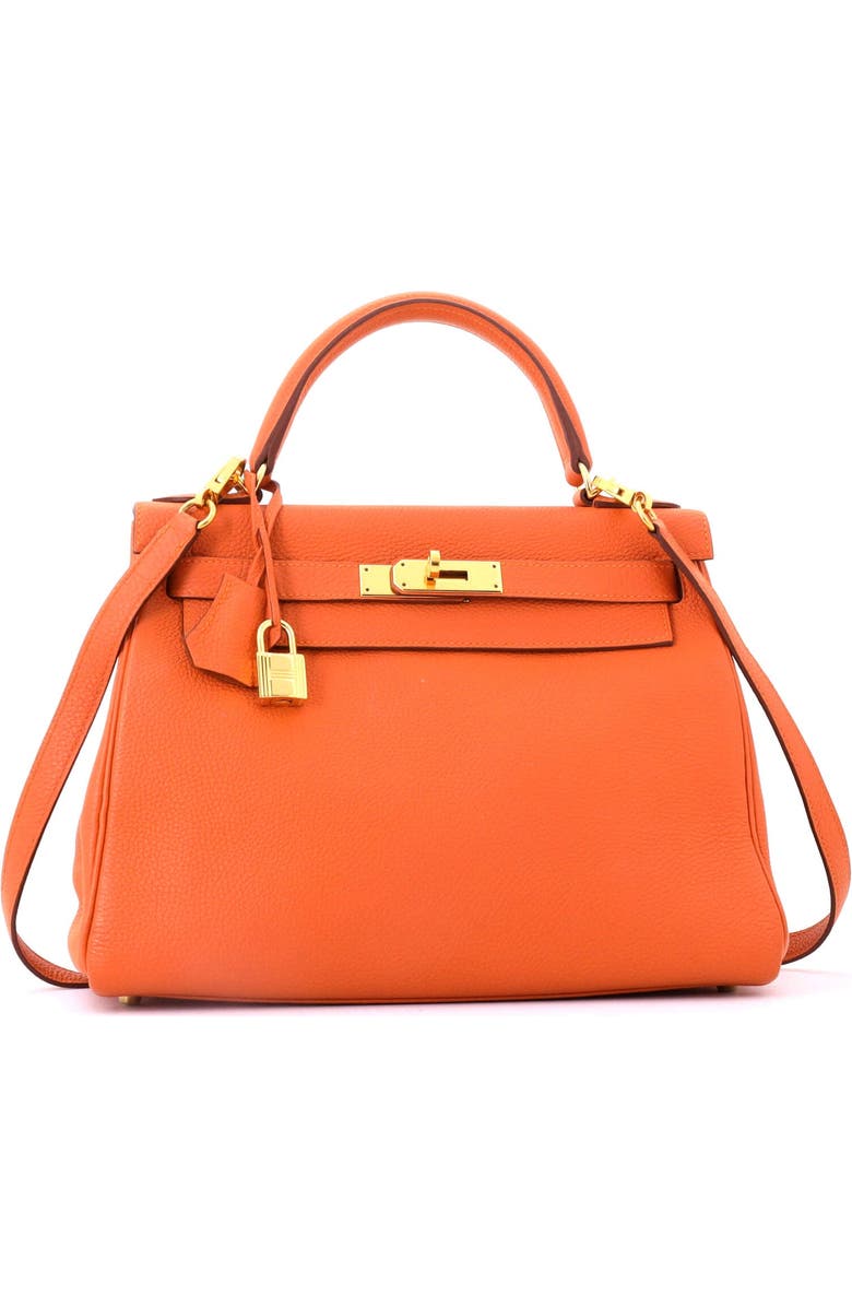 Pre-Owned Hermes Kelly Handbag Orange Togo with Gold Hardware 28, Alternate, color, Orange H
