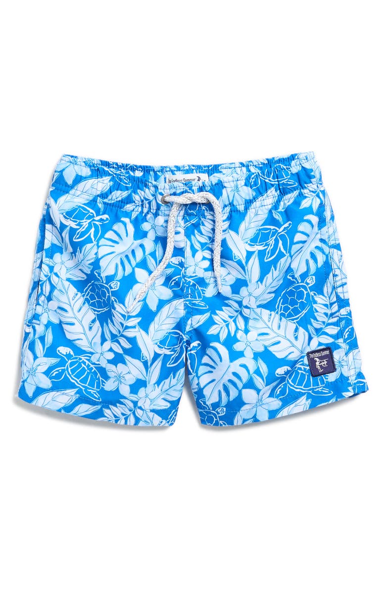 THE ENDLESS SUMMER Kids' Turtles Volley Swim Trunks, Main, color, Blue
