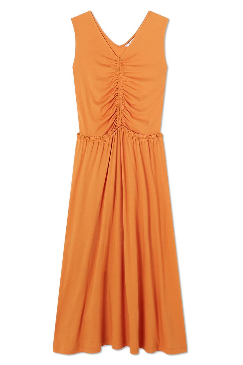 Claud Jersey Midi Dress, Alternate, color, BURNT ORANGE