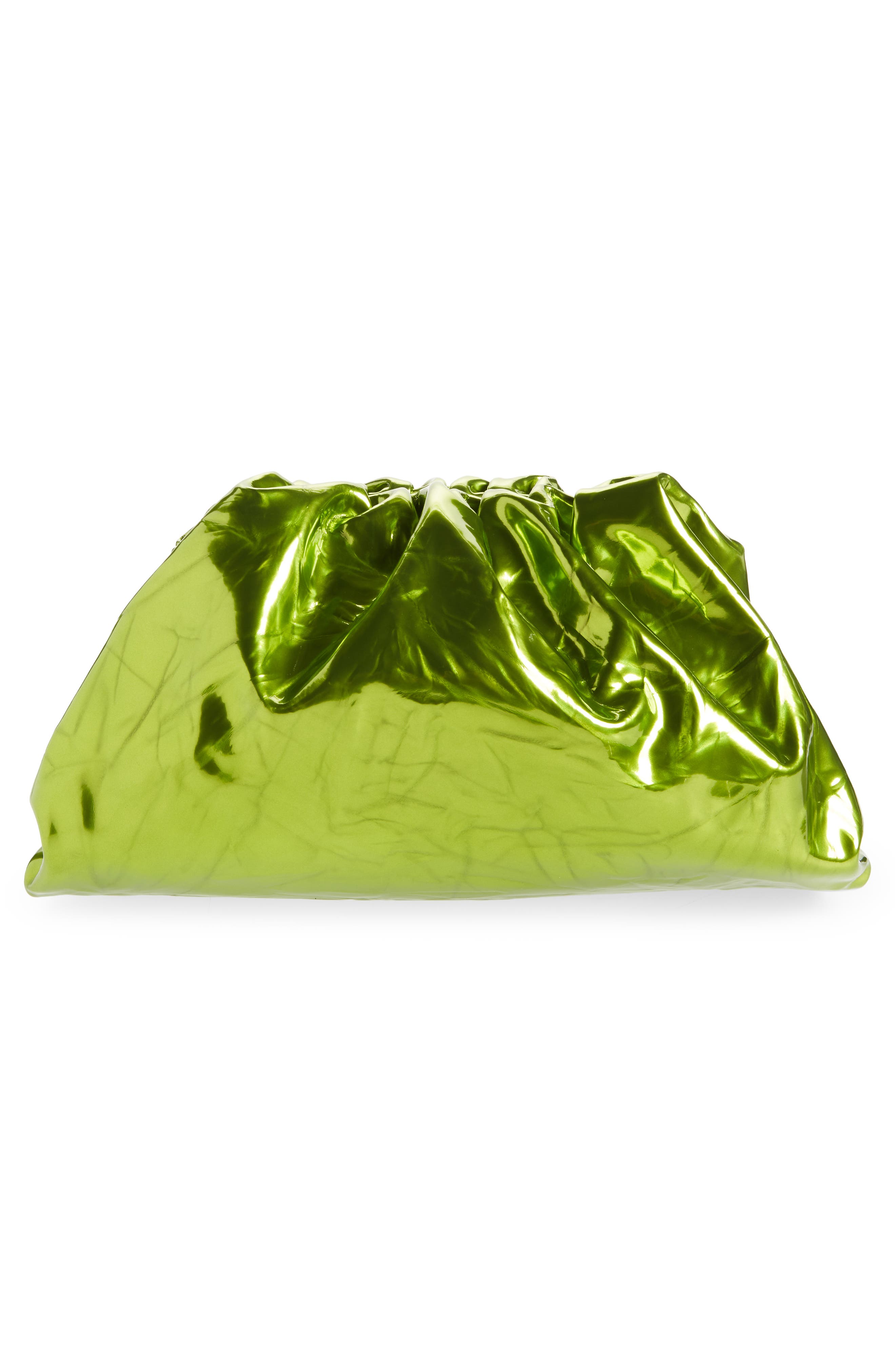 Bottega Veneta Teen Pouch Leather Clutch, Alternate, color, Chlorophyll-Silver